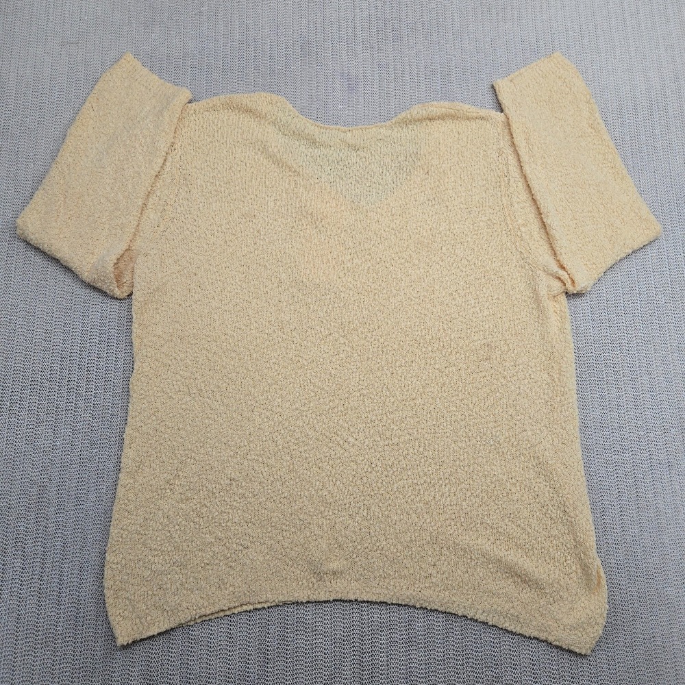 White Stag Sweater Womens XL Yellow Textured Pullover Crewneck Lightweight Top - Picture 8 of 8